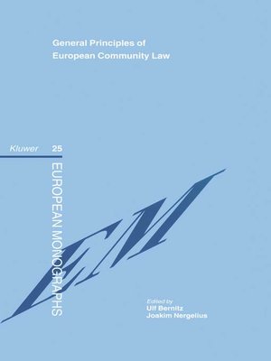 cover image of General Principles of European Community Law